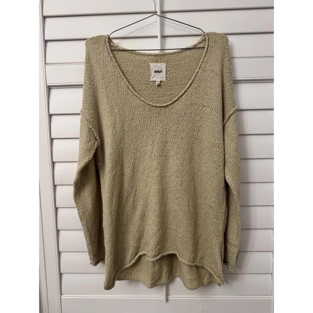 Aerie Oatmilk‎ Scoop Neck Sweater Size Medium